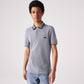 LACOSTE SHORT SLEEVED RIBBED COLLAR NAVY POLO